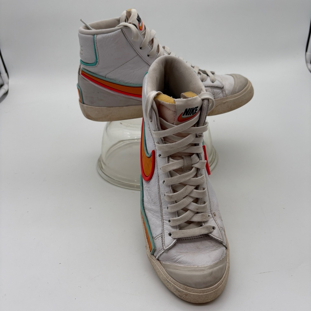 Nike Blazer Mid 77 D/MS/X White Orange Teal DC1746-100 Mens 8.5 Sneakers